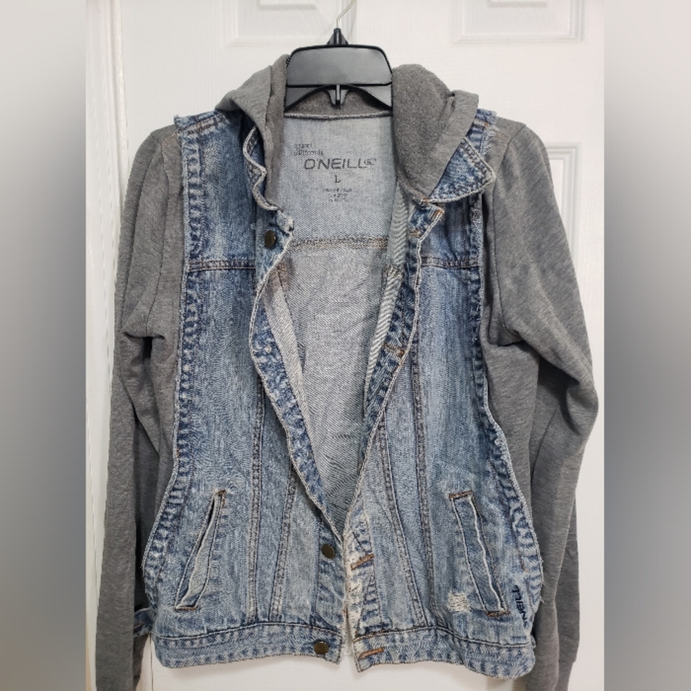 O'Neill Blue and Gray Hooded Jacket